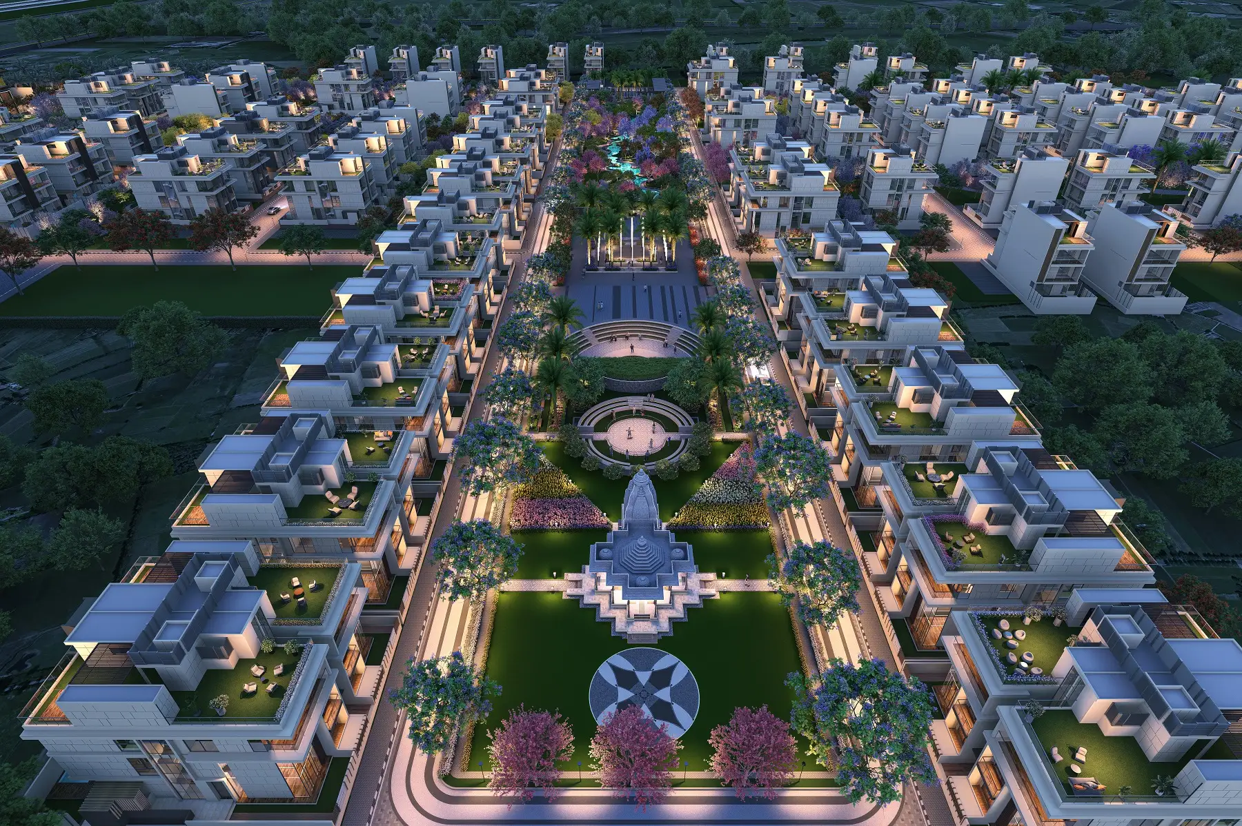 Ace Estate -  Mandir Semi Aerial View